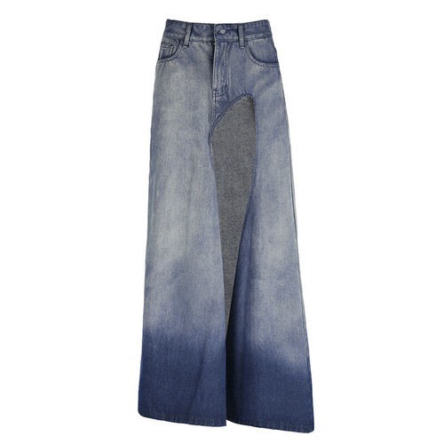 Damen hoch split - hoch, denim