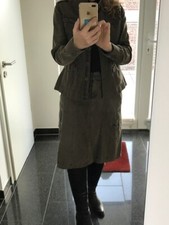 Legeres Kostüm Yessica Rock und Blazer Kaki Leinen Grün Safari Stil Gr 38 - Neu!