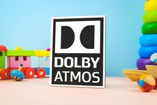 Dolby Atmos 3D gedrucktes Logo