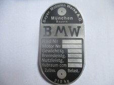 Typenschild Motorrad BMW R Schild oldtimer blanco neutral  Vor Krieg s105