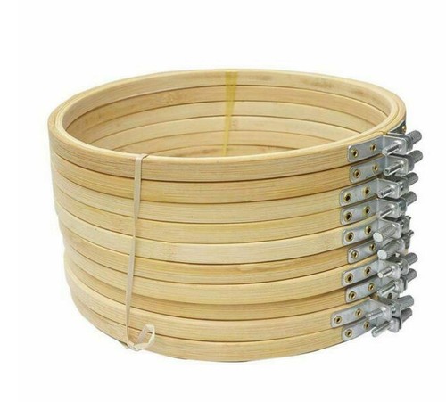 10tlg rund stickrahmen natur - rund,