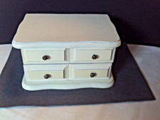 Schmuckschatulle Weiß Holz Schmuckkasten mit Schublade Schmuckbox Landhaus Stil