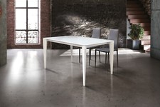 Tisch Ausziehbar Rechteckig Plan Glas Beine Metall Modern Design Studio