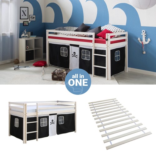 Hochbett 90x200 kinderbett mit - hochbett,