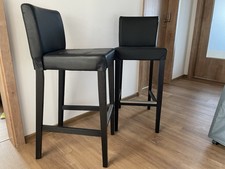 2 IKEA Barhocker Henriksdal Schwarz (20793) Leichte Gebrauchsspuren Siehe Fotos