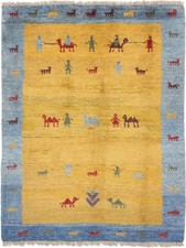 Original Perserteppich Gabbeh Ghashghai Orientteppich 183 cm x 140 cm  Alt Natur