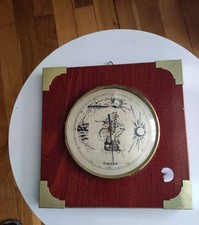 Altes Barometer Holz Messing