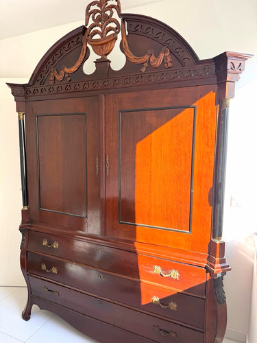 Antiker kabinettschrank braun - kabinettschrank,