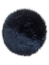 Kunstfell Teppich Rund Schwarz