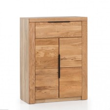 Schuhkommode Schrank Greta in Wildeiche geölt Teilmassiv  Breite 80cm Garderobe