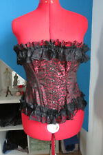 rot schwarzes Brokat Korsett Semibust  30 inch