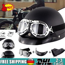 Schwarz Motorrad Helm Retro