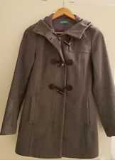 Dufflecoat Wollmantel Mantel Marke Benetton Gr 34  grau 