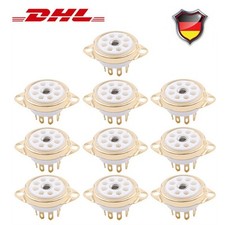 10pcs Röhrensockel 8-Pin mit Lötfahne Keramik Röhrenfassung Sockel für Röhren