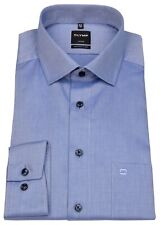 OLYMP Hemd Luxor Modern Fit Feintwill blickdicht blau / weiß - ohne OVP