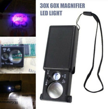 LED Taschenlupe Licht Mini Juwelier Lupe 30x 60x Uhrmacher Licht Fernsehlupe UV