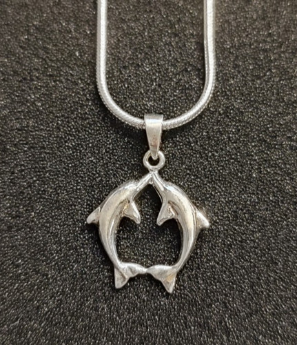 Doppel delphin anhänger mit - ,