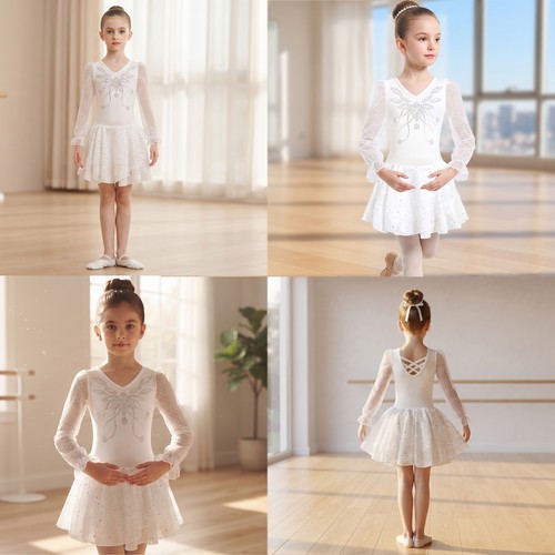 Mädchen ballettkleid langarm - ballettkleid,