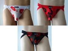 Manview Jockstrap Herren Slip XXL Unterwäsche Sexy Kussmund Kuss Ausbuchtung