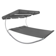 Sonnenliege Gartenliege Wipp & Schaukelliege Sitz Liege für 2 Personen in Grau