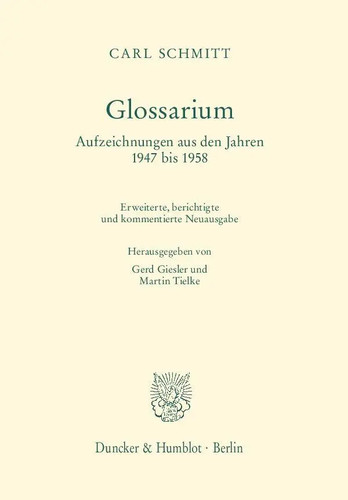 Glossarium carl schmitt - |,