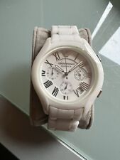 damenuhr emporio armani, weiß, Keramik, gebraucht, keine Batterie.