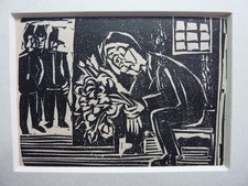 ERNST LUDWIG KIRCHNER - Orig. Holzschnitt 1923 "In der Zelle