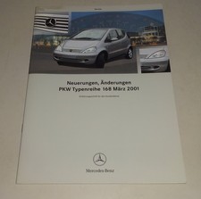 Werkstatthandbuch Einführung Neuerungen 2001 Mercedes Benz Typ W 168 A-Klasse