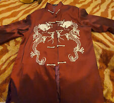 Herren Chinesisch Salingstutzen Anzug Hemd Kung Fu Bestickt Drachen Lang Arm Top