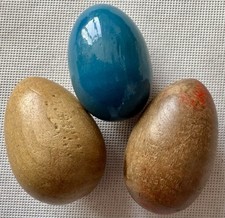 3 x Stopfei Holzei Ei Holz altes Nähutensil Darning Egg Antik Vintage Wooden