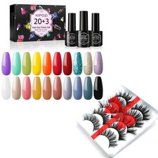 20+3 Farben UV LED Nagellack Set Gel Nagellack Glitzer Polish Soak-Off Nail Gel