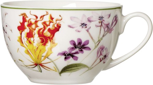 Flora kaffeetasse bunt aus - kaffeetasse,