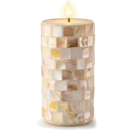 Led kerze mosaik muschel - mosaik,