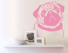 Wandtattoo Mops-Portrait