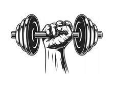 Fitnessstudio Hanteln 14x10cm