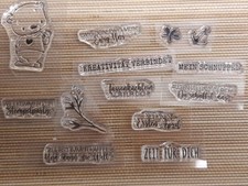 12 Mini Stempel Sprüche &