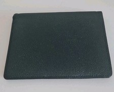 Vintage Brieftasche, Dokumentenmäppchen, dunkelgrün, Leder, mit Kugelschreiber