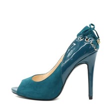 Guess Damen High Heel Peeptoe Pumps Blau Wildleder Plateau Heels EU 37,5