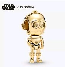 Pandora Star Wars C-3PO Charm 14K Vergoldet BEWEGLICH