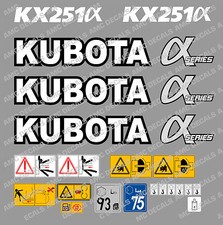 KUBOTA KX251 Mini Bagger Aufkleber Set Mit Sicherheitswarnzeichen
