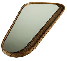 Wand Spiegel Nierenform Korbgeflecht Vintage Wall Mirror 50er Jahre