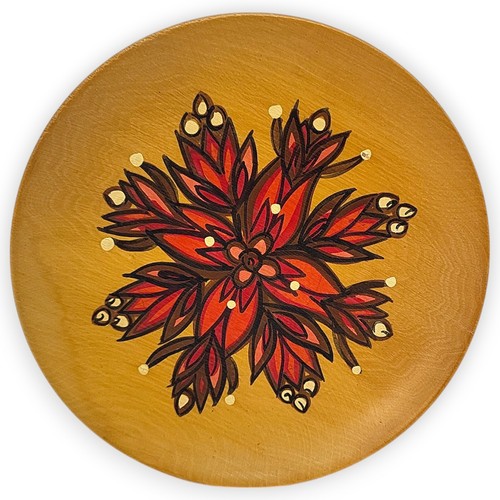 Wandteller holz mandala blumen - wandteller,