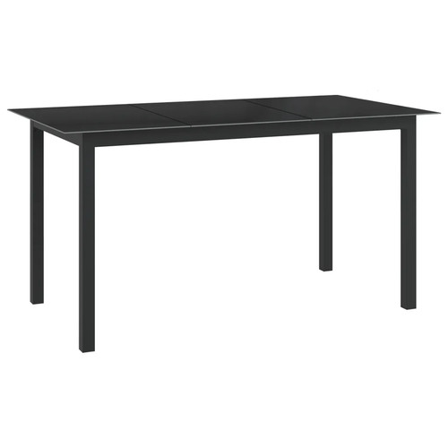 Gartentisch schwarz 150x90x74 - gartentisch,