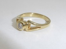 750 Gelbgold 18K Gold Ring Diamant 3 g Verlobungsring RG 49 - 15,6 mm 8104