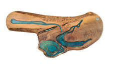 Wandbild Holzbild Wanddekoration Epoxy Epoxidharz blau