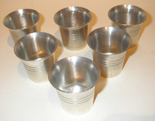 6 x Zinnbecher (Schnapsbecher) aus fein Zinn