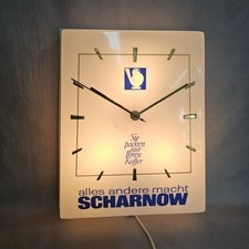 Scharnow Reisen Reklame Uhr Werbung Werbeuhr Synchronuhrwerk 230v 50er Jahre