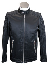 Diesel Herren Slim Fit Jacke J-Shiro Schwarz Größe S Bikerjacke Nylon Baumwolle
