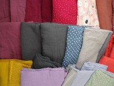 STOFFRESTE PAKET**Musselinstoffe**Musselin Reste große Reststücke viele Farben 2