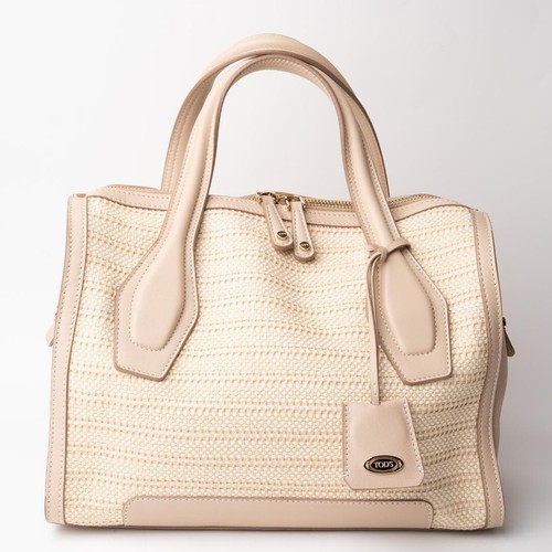 Tods cube raffia boston bag - d,